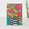Ladybug Vase Greeting Card