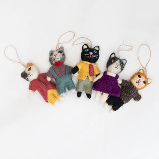 Dapper Cat Felt Ornament