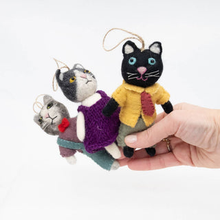 Dapper Cat Felt Ornament