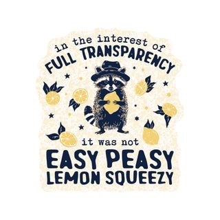 Lemon Raccoon Vinyl Sticker