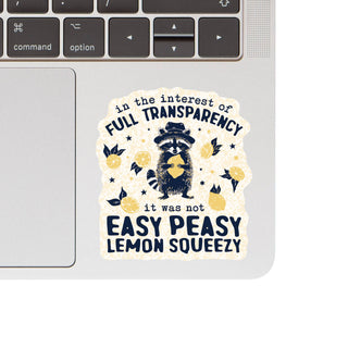 Lemon Raccoon Vinyl Sticker