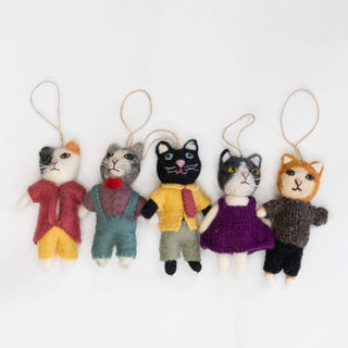 Dapper Cat Felt Ornament