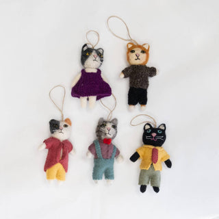 Dapper Cat Felt Ornament