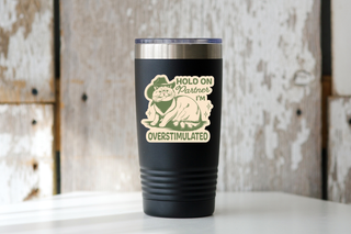Hold on Partner I'm Overstimulated Sticker